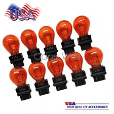 10pcs Amber Turn Signal Parking Drl Light Bulbs 3157 Usa