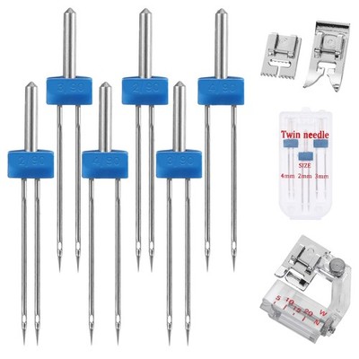 9 Pack Twin Needles for Sewing Machine Double Needle Assorted Sizes Set