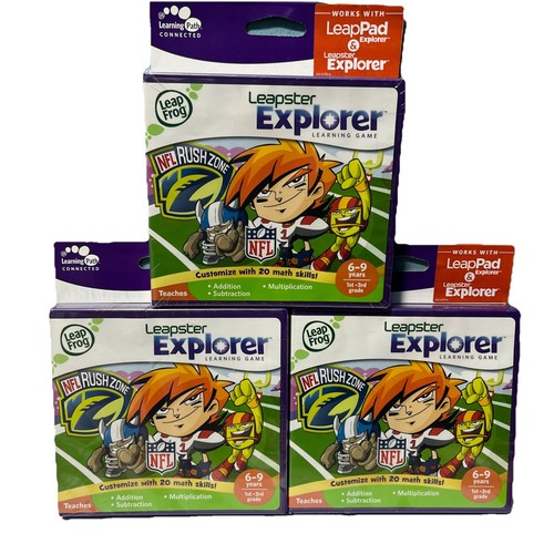 LeapFrog Leapster Explorer NFL Rush Zone Learning Game Set Of 3 Sealed