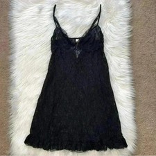 Inner Secrets Lingerie Y2K Gothic Lace Babydoll Ruffle Hem Medium