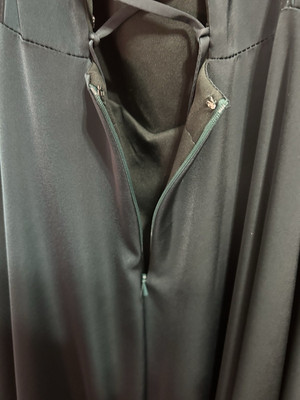 Dark Green Satin Maxi Dress XL, Cowl Neck, Lace-Up Front, Sleeveless, Formal