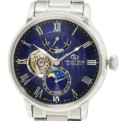 Orient Star M45 F7 RK-AY0103L mechanische Mondphase blaues Zifferblatt Uhrenbox