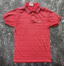 Vintage 1980s Izod Lacoste Alligator Striped Polo Shirt Sz Medium Hong Kong