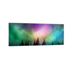 Quadro su Vetro 140x50cm aurora polare notte Stampe Immagini Moderni Murale