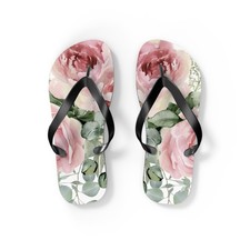 Floral Roses Flip Flops