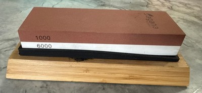 Knife Sharpening Stone 2 Sided Grit 1000/6000 Whetstone Set for Home Kitchen
