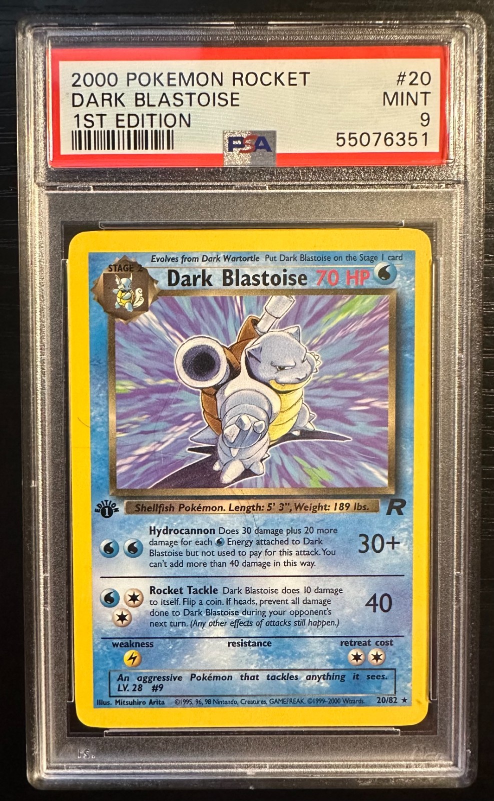 2000 POKEMON ROCKET 20 DARK BLASTOISE 1ST EDITION PSA 9 MINT