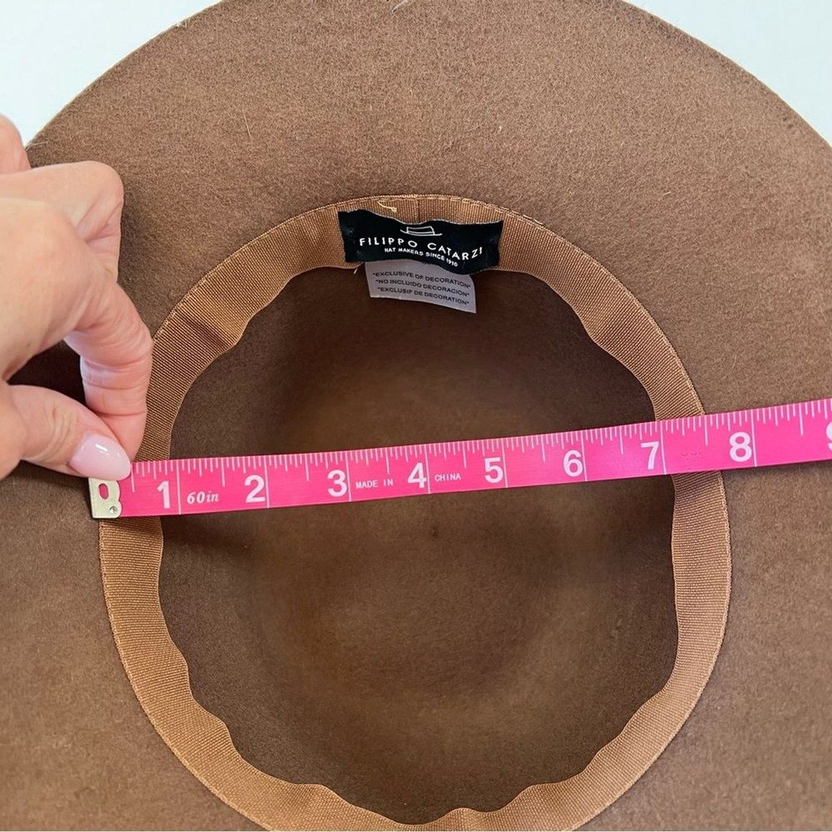 Filippo Catarzi Brown Wool Felt Cloche Hat with Decorative  display picture 2