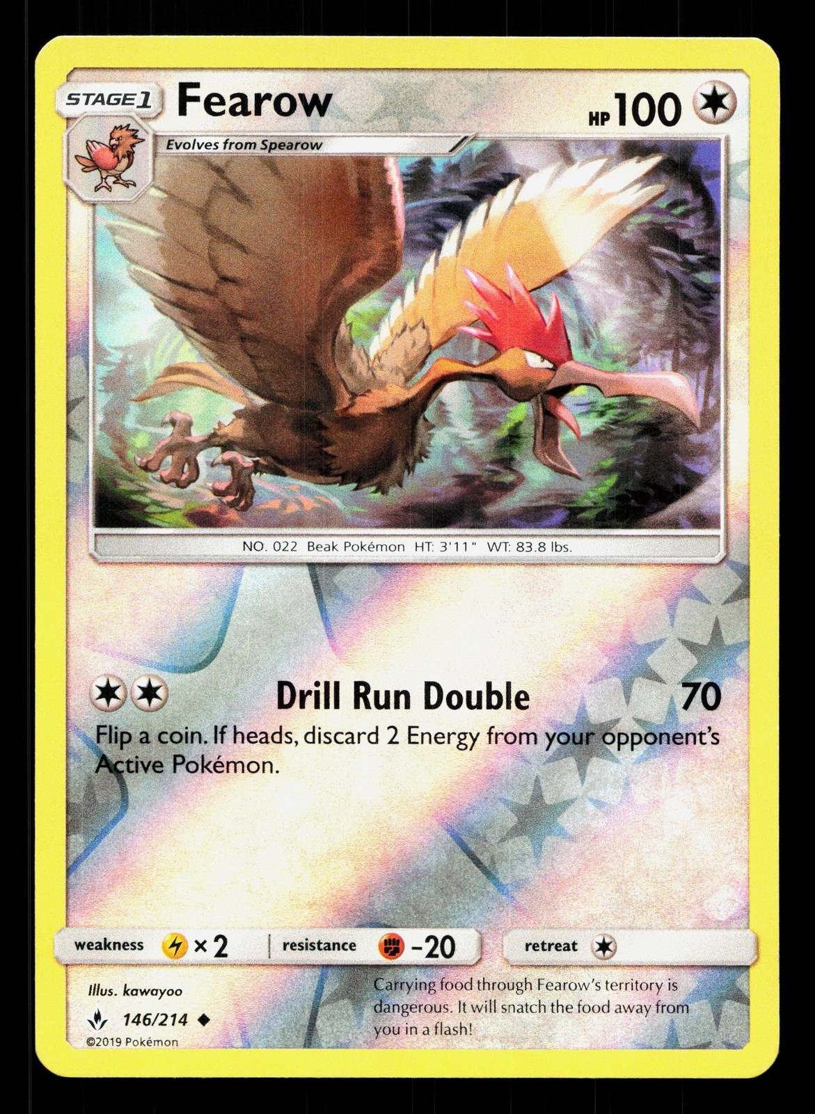Fearow 146/214 Unbroken Bonds LP Reverse Holo Pokemon Card TCG