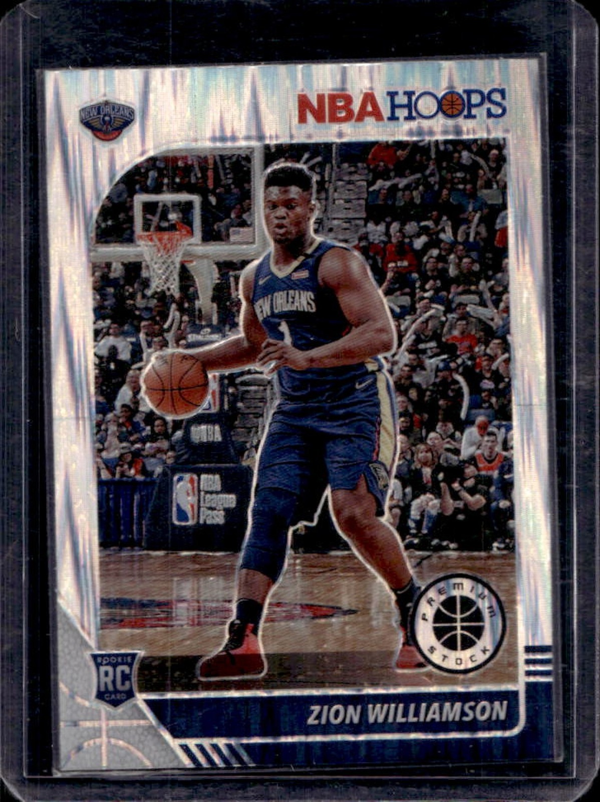 2019-20 Panini Hoops Premium Stock Zion Williamson RC Prizm Flash #258 Pelicans