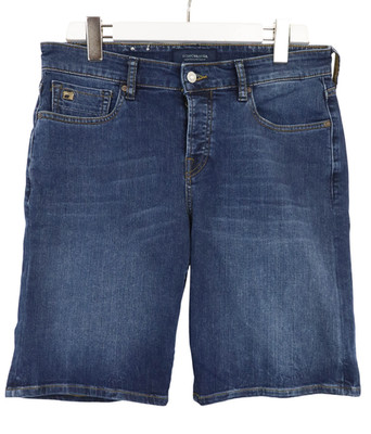 Scotch & Soda Ralston Shorts Herren W31 Blau Gebleichtes Denim Whiskers Knopf