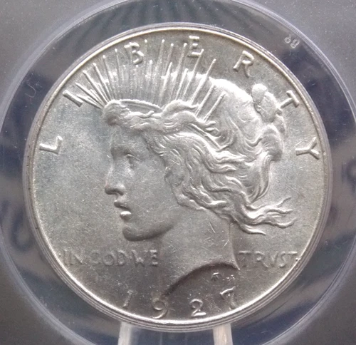1927 "S" Peace SILVER Dollar $1 ANACS AU55 Details #317 About Uncirculated ECC&C