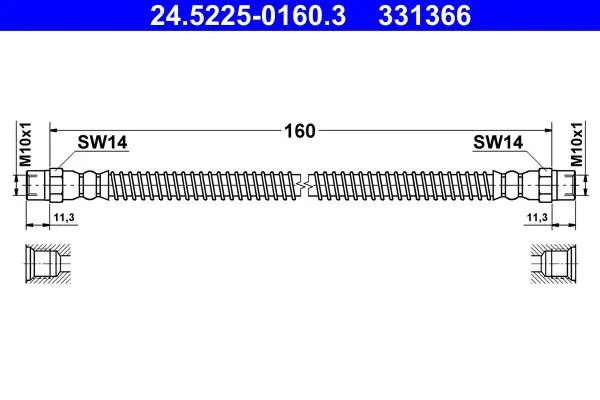 Flessibile del freno ATE 24.5225-0160.3 - Immagine 2