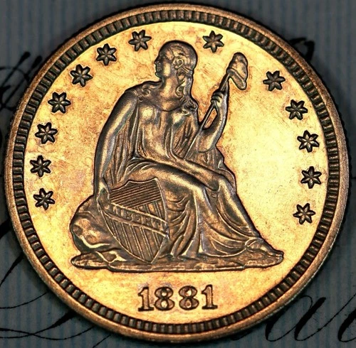 1881 CAMEO PRISTINE+ GEM PROOF SEATED LIBERTY QUARTER DC359 RARE ONLY 975 MINTED