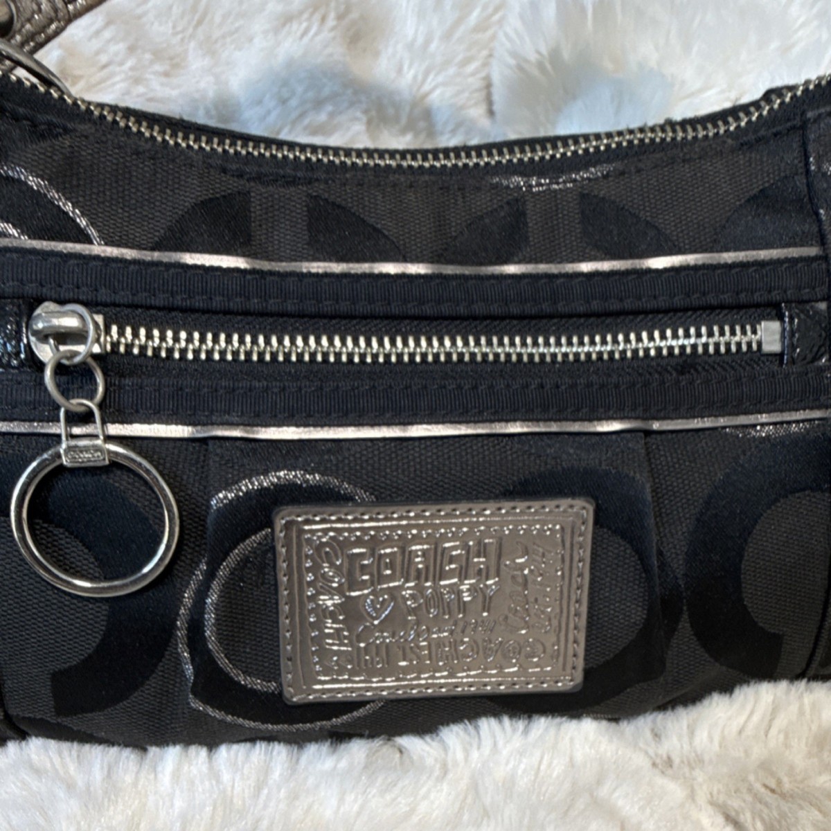 Coach Y2K Vintage Coach Poppy 2Way Bag 15864 Metallic Trim and C
