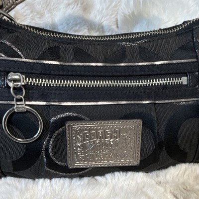 Coach Y2K Vintage Coach Poppy 2Way Bag 15864 Metallic Trim and C