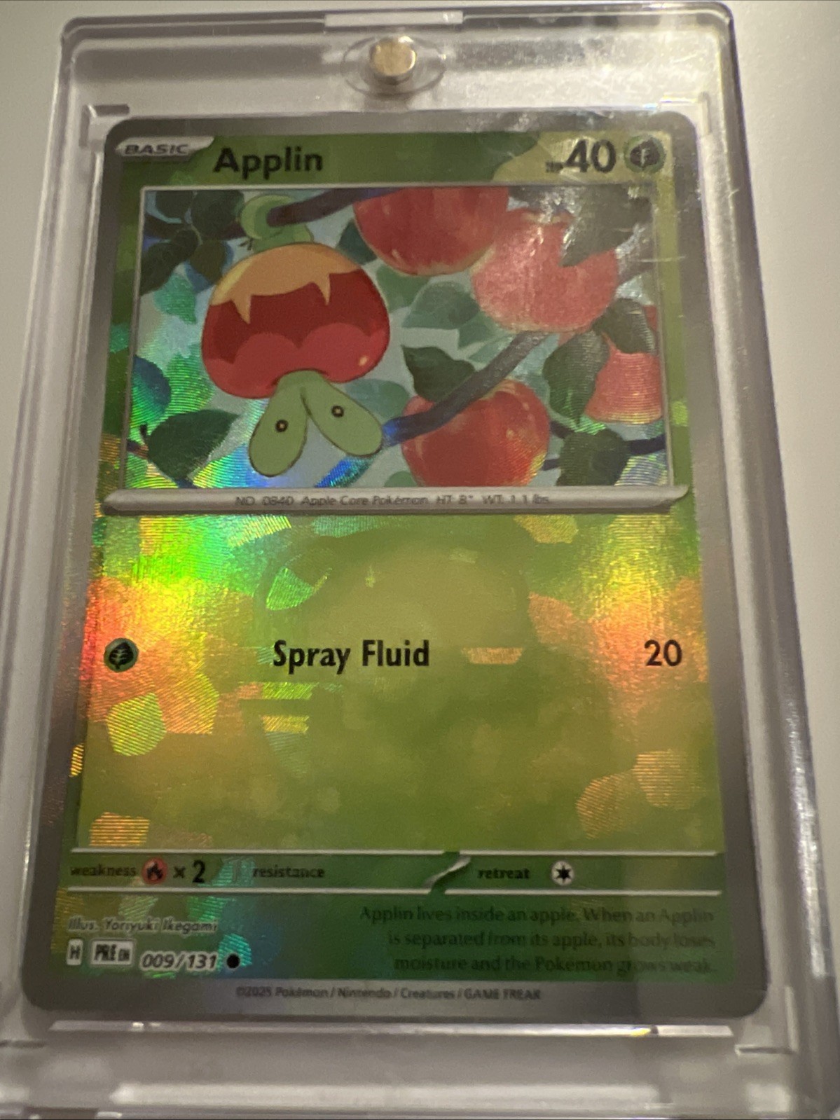 Pokémon TCG Applin Master Ball Pattern 009/131 Prismatic Evolutions Holo