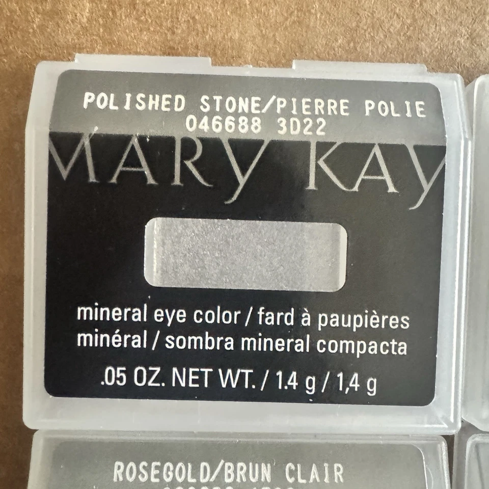LOTE DE 4 piedras pulidas oro rosa satinadas Mary Kay color ojos mineral 0,05 OZ Foto 2 de 4