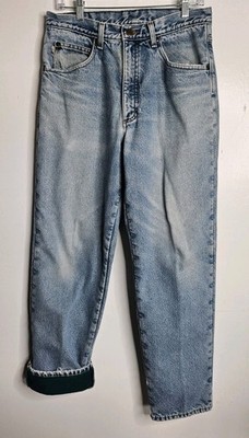 Vintage LL Bean Flannel Lined Jeans Mens 30x32 Blue Denim Natural Fit USA 90s