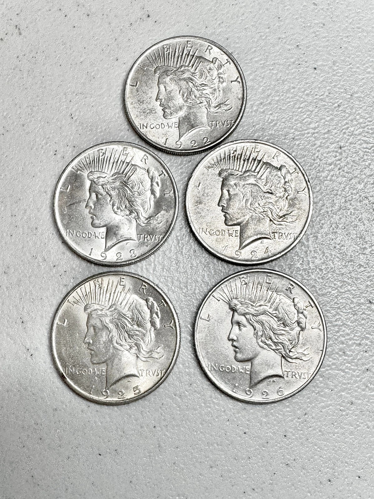 Late Date 1921 to 1935 Peaceful Dolar Culls Random Mix of Dates Lot of 5