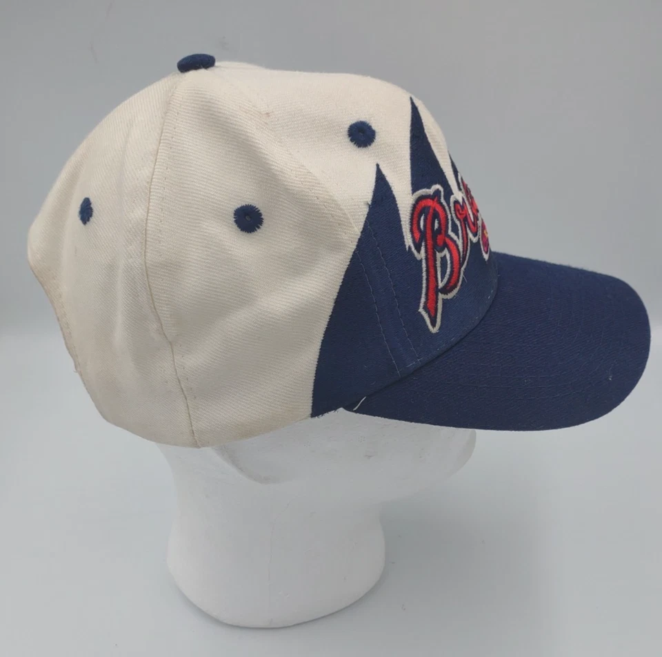Vintage 1990s MLB Atlanta Braves Double Sharktooth Logo 7 Athletic Snapback Foto 4 de 4