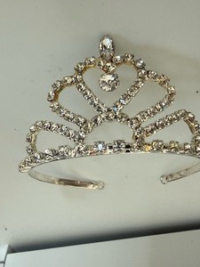 SILVERY WHITE RHINESTONE DOLL TIARA- AMERICAN GIRL SIZE