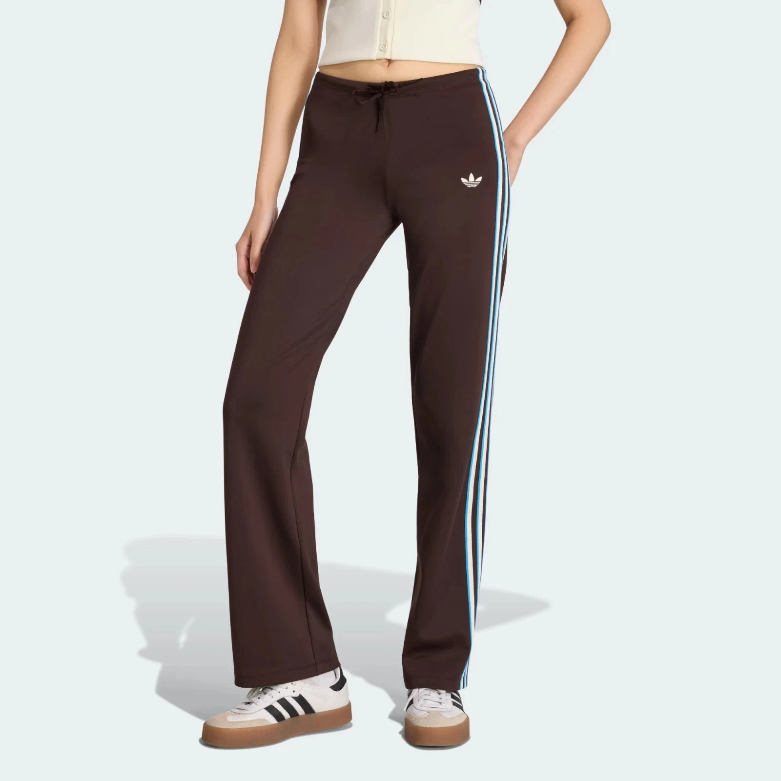 adidas Originals Women's SLOUCHY STRAIGHT LEG Comfy TROUSERS Brown