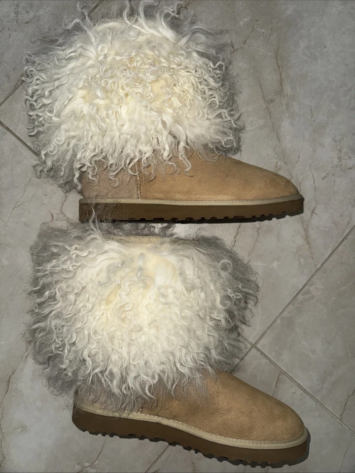 Botas Cortas UGG Mongolia Piel de Oveja Puño 9 PIEL RARA PELUDA Foto 4 de 4