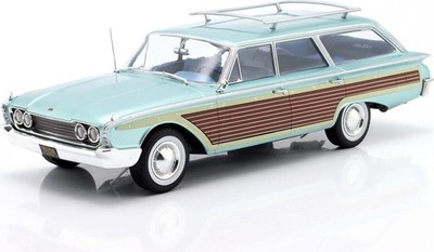 1960 Ford LTD Country Squire Station Wagon Light Blue Wood in 1:18 scale by MCG