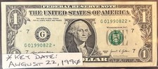 August 22, 1990 - Serial (019900822) Key Date/Misaligned Borders/*Star Note*