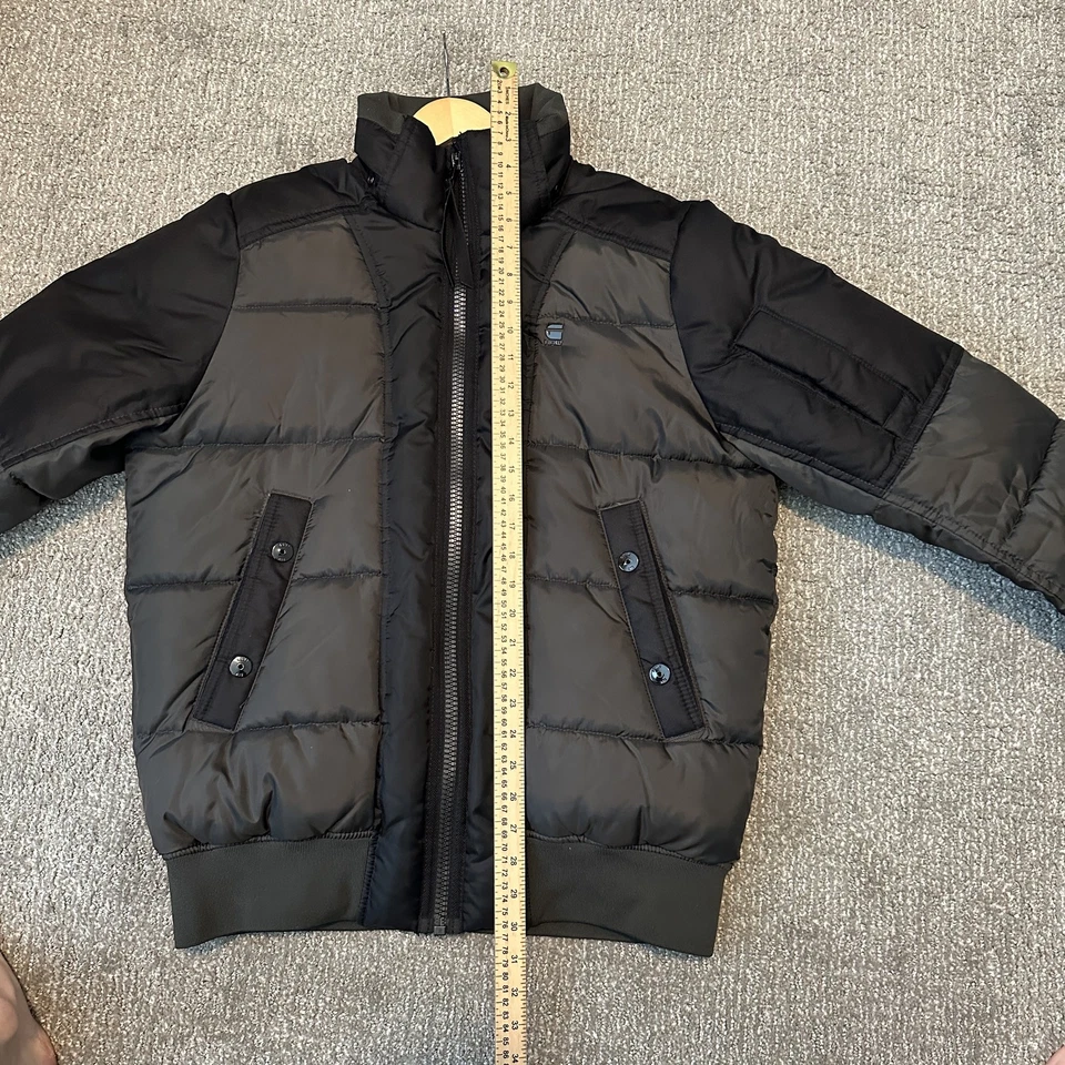 G-Star RAW Jacket Mens Medium Black Gray Puffer Bomber Quilted Winter Coat - Image 4 of 4