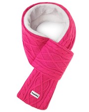 Kids Scarf Girls Boys Winter Long Fleece Lined Knitted Cross Tie Neck Warmer