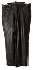NWT Old Navy High Rise Pixie Straight Womens Black Faux Leather Pants Size 14