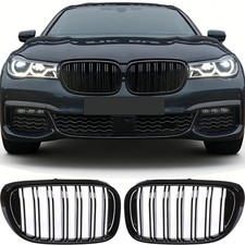 KÜHLERGRILL DOPPELSTEG NIEREN PASSEND FÜR BMW 7er G11 G12 15-19 GLÄZEND SCHWARZ