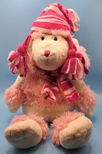 Keel Winter Frenchie Poodle Dog Pink White Hat Scarf Soft Plush Toy Large 16 "