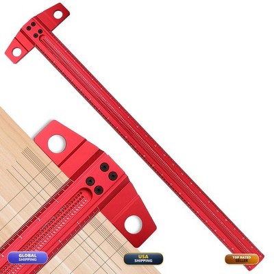 Aiwons T-Square Woodworking Ruler 24 Inch Aluminum Alloy