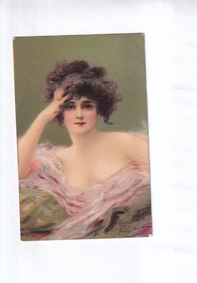 G1732 Artist Card Vintage Postcard Frederique VALLET-BISSON Women Woman 1910