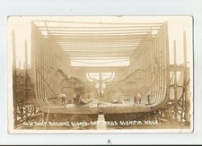 Boat Building Sloan's Shipyards Capitol Olympia Washington 1918 RPPC