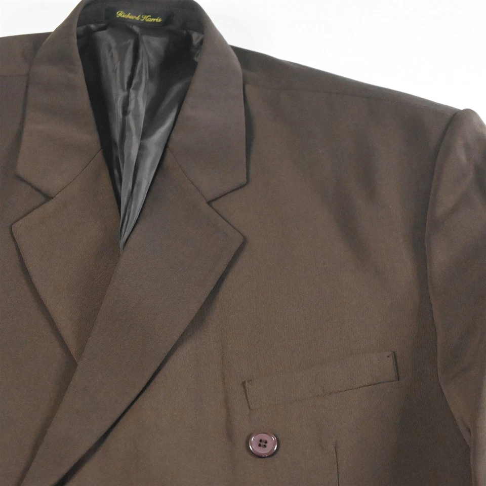 Richard Harris 52R 42x28 Marrón Doble Pecho Hombre Chaqueta Pantalones Traje Foto 3 de 4