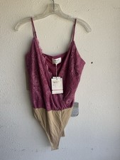 NWT WAYF Pink lace camisole v-neck bodysuit size M