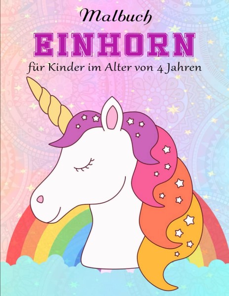 Einhorn Malbuch Kinder Ab 4 Jahren, 50 Seiten, Malen, Ausmalbuch-image