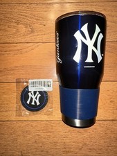 Logo Brands 520-S30T-1 NY Yankees 30oz Stainless Tumbler &Coaster MLB Licensed