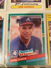 1991 Donruss Rookie Of The Year Dave Justice Missing ERROR ⚾️ Card “”