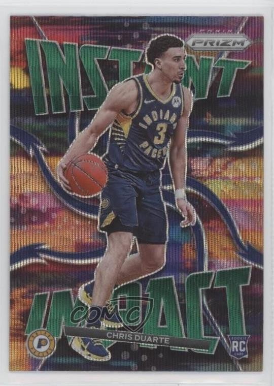 2021-22 Panini Prizm Instant Impact Green Wave Prizm Chris Duarte #17 Rookie RC