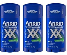 3 PACK Arrid XX Extra Extra Dry Solid Antiperspirant Deodorant Ultra Fresh 2.6oz