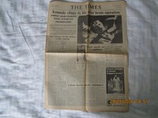 THE TIMES, June 6, 1968. Assassination of  Robert KENNEDY ,