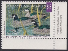 1995/1996 Australia $15 Green Pygmy Goose Duck - Wetlands Conservation Stamp UM