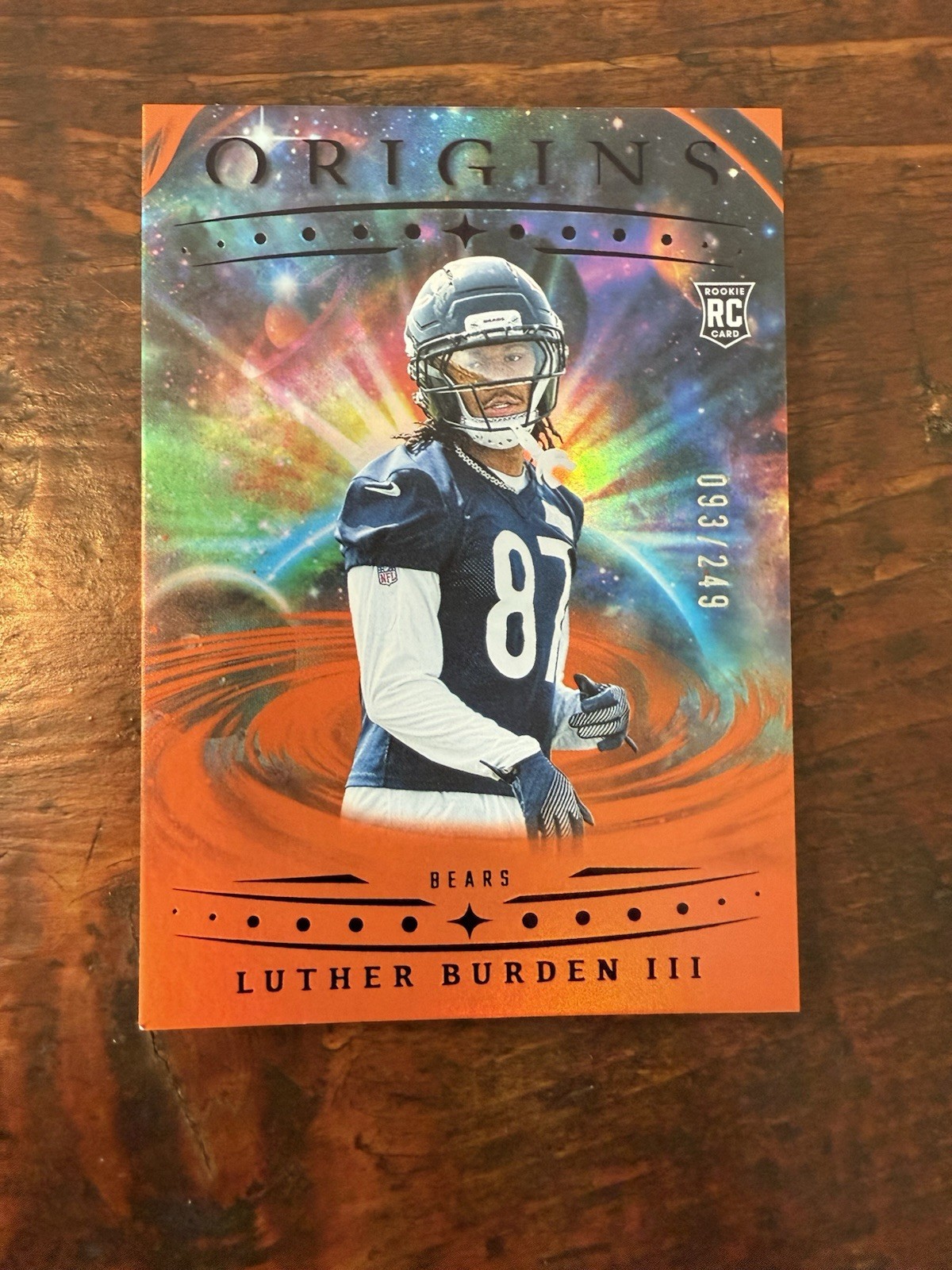 2025 Panini Origins Football Luther Burden III RC Orange 093/249 RC #147 Bears