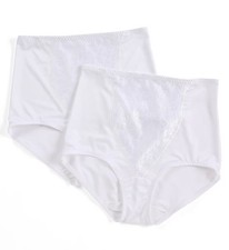 Bali X372 Lace Tummy Panel Shaping Brief Panty - 2 Pack