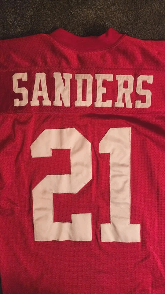 Camiseta Deion Sanders Auténtica San Francisco 49ers Wilson Para Hombre Talla 44 Roja/Blanca Foto 3 de 4